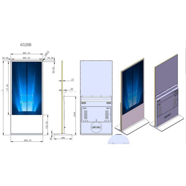 65" inch wireless WIFI digital LCD advertising screen ground standing