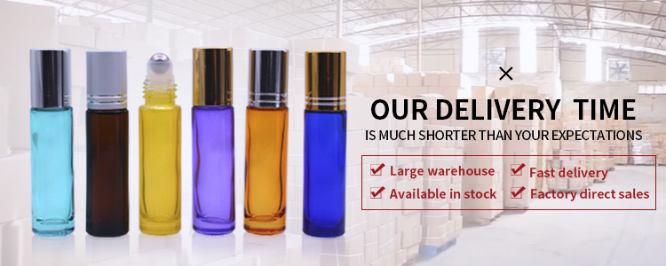 Empty 5g Glass Roll On Bottles 5ml Essential Oil Roller Bottles With Plastic Cap