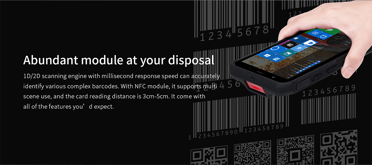 WiFi/GPRS/3G Communication 6-inch Win10 Rugged Handheld Terminal with 2D Barcode Scanner