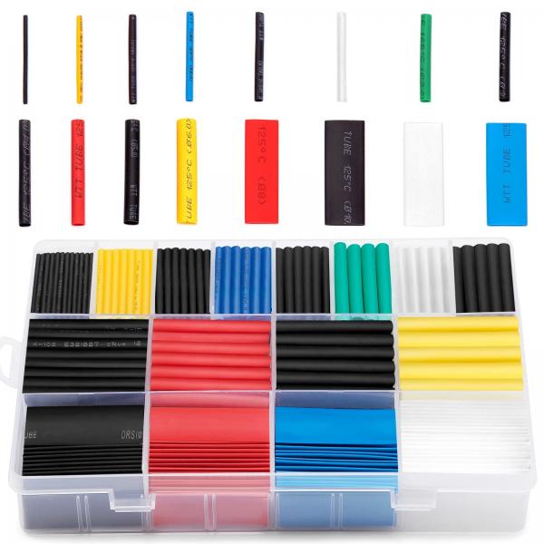 Quality Multifunctional Colored Shrink Tubing , 2:1 Multicolor Adhesive Shrink Wrap Tubing 580pcs for sale