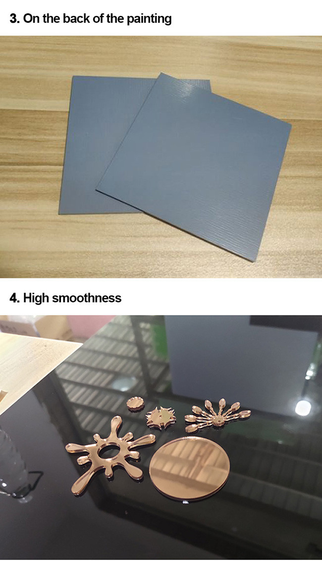 Rose Gold 1.2g/Cm3 5mm 4x8 Acrylic Mirror Sheet