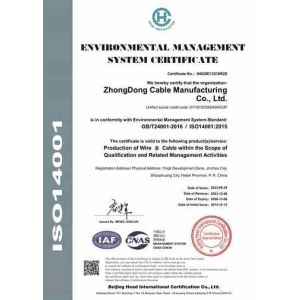 Zhongdong Cable Co., Ltd. Certifications