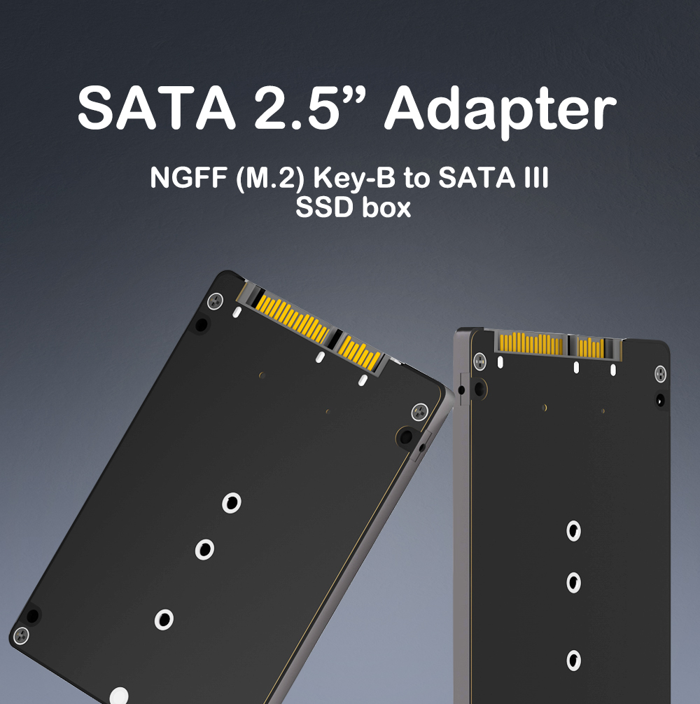 M.2 Key B to 2.5 SATA Enclosure Adapter for NGFF SSDs