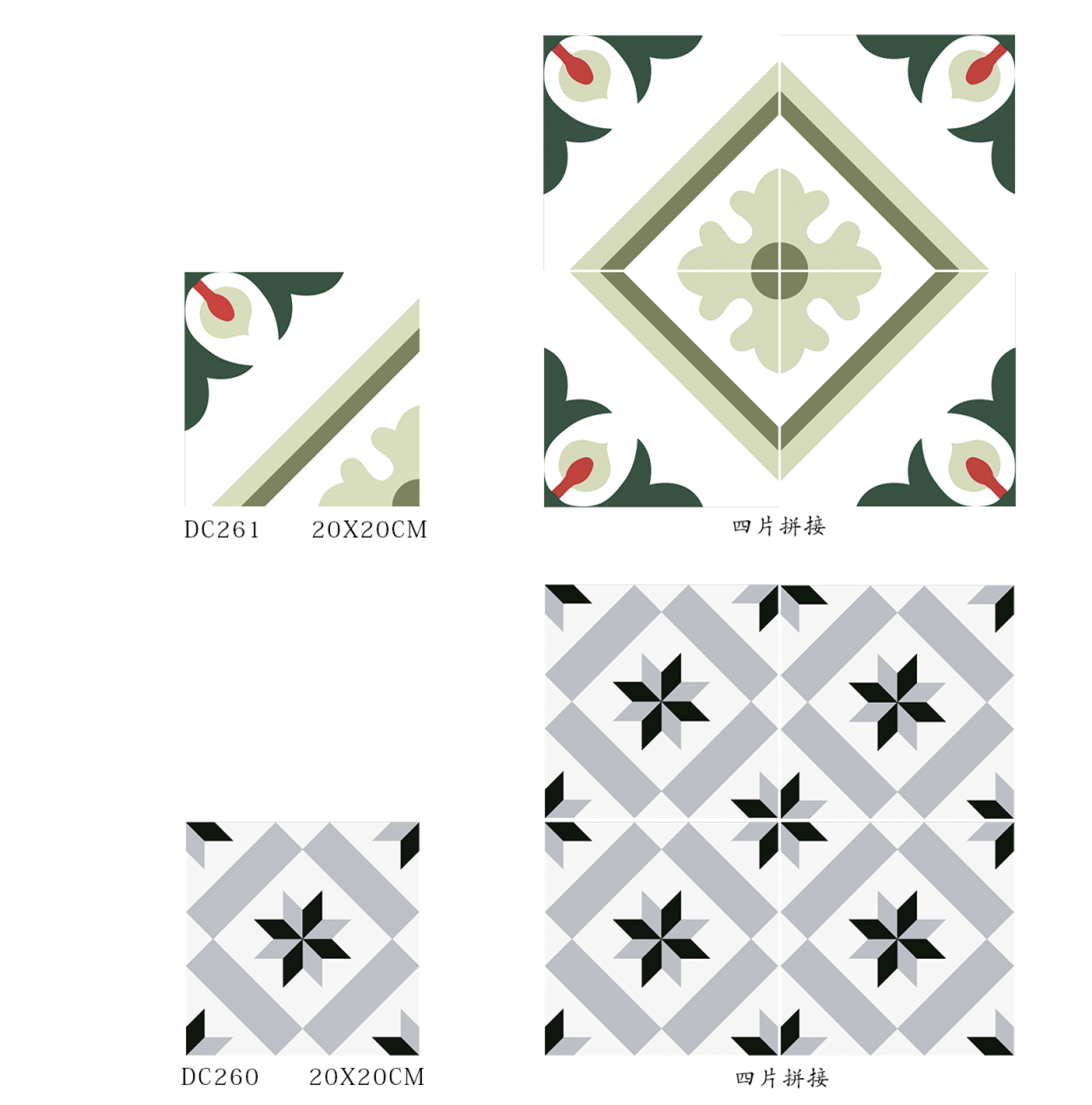 AAA Grade Moroccan Porcelain Tiles 20x20cm Matt Finish