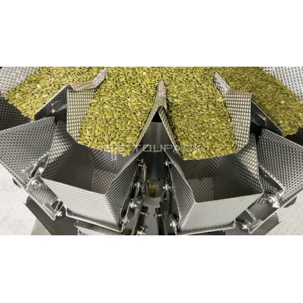 Fully Automatic Shelled Pumpkin Seed Weighing Packing Machine Plastic Bag Machine With 14 Head Weigher
