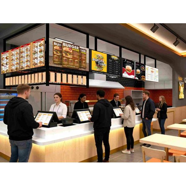 Commercial Digital Menu Board Display for Fast Food Chains and Cafes