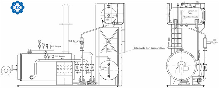 Skid-mounted Type Thermal Heat Oil Thermal Fluid Heater Heat Conducting Oil Boiler For Dyeing And Printing