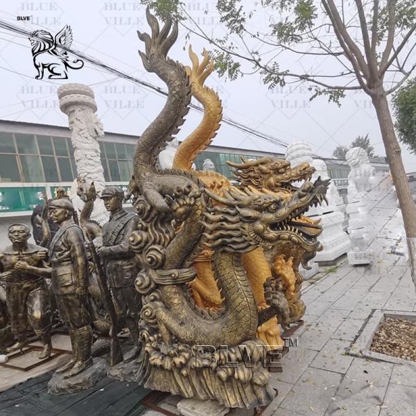 Quality Chinese Bronze Dragon Statue Casting Metal Sculpture Fountain Garden Decoration Large for sale