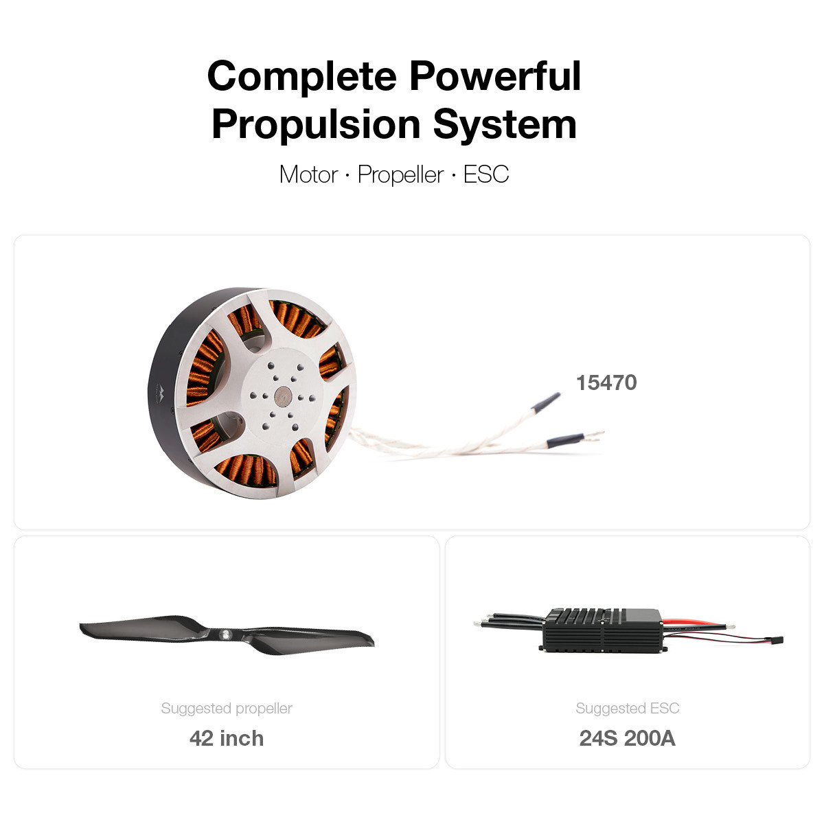 51Kg Thrust Drone Propulsion System With Brushless Motor And Motor Controller And Propeller