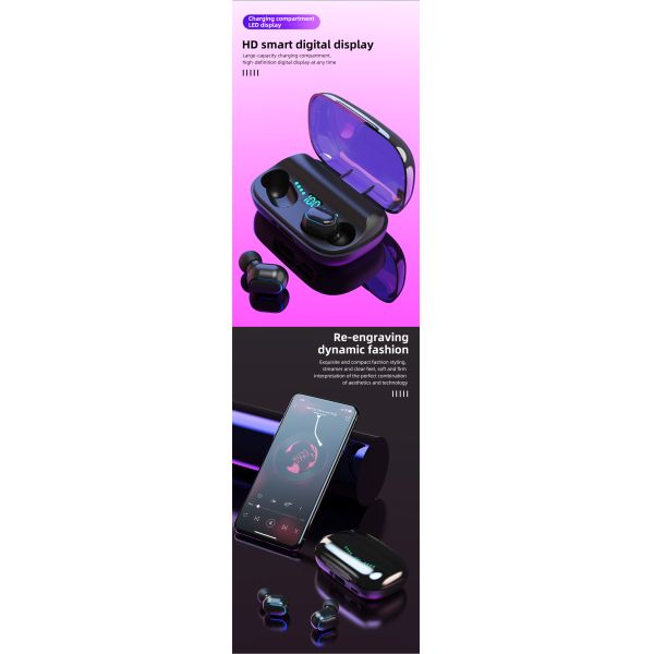 LED Digital Display True Wireless Earbuds With Power Bank 2500mAH