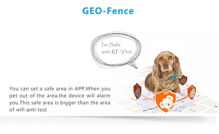 Waterproof mini wifi anti-lost pet gps tracker for cat/dog rf-v32