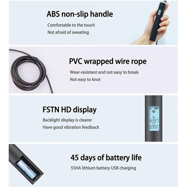 Bluetooth Skipping Rope With Counter Sports Direct LCD Screen Anti Skid