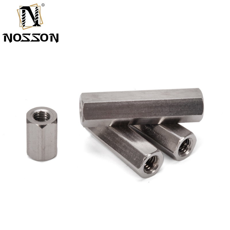 M3 M4 M5 M6 M8 M10 Black Oxide Finish Female Thread Straight Fitting Long Hex Sleeve Coupling Nut in 304 Stainless Steel
