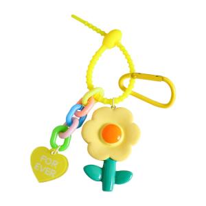 China Flower Cartoon Silicone Pendant Keychain Charms Pendan Key Ring for Purse Handbag on sale