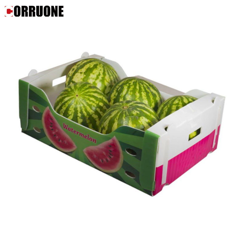 Asparagus Corrugated Plastic Produce Boxes Food Grade Black White