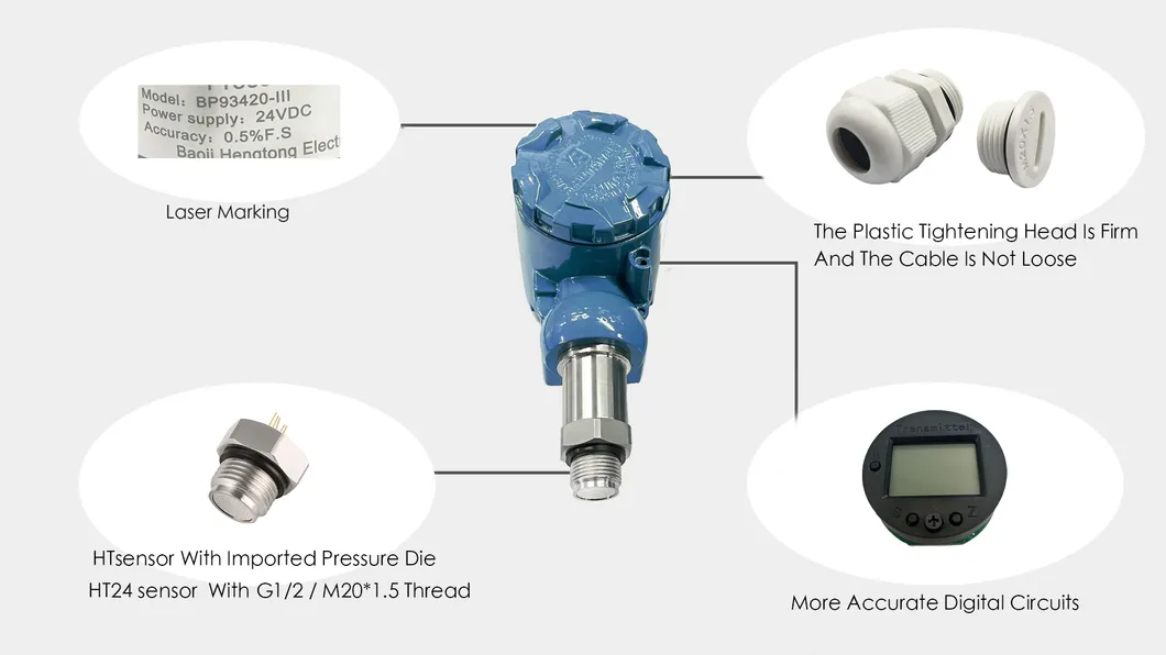 BPHT24-IX M20*1.5 316L Flat Diaphragm Pressure Sensor Transmitter Level Measurement Transducer