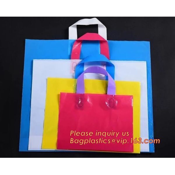 Multiple Patterns Floral Plastic Bags Boutique Gift Bag Clothing Packaging Soft Loop Handle Outdoor Shopping Accessories