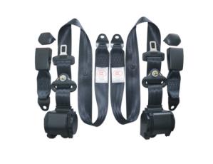 3 Point Black Car Seat Belt /Set Kit with Black Polyester Automatic Emergency-Lock