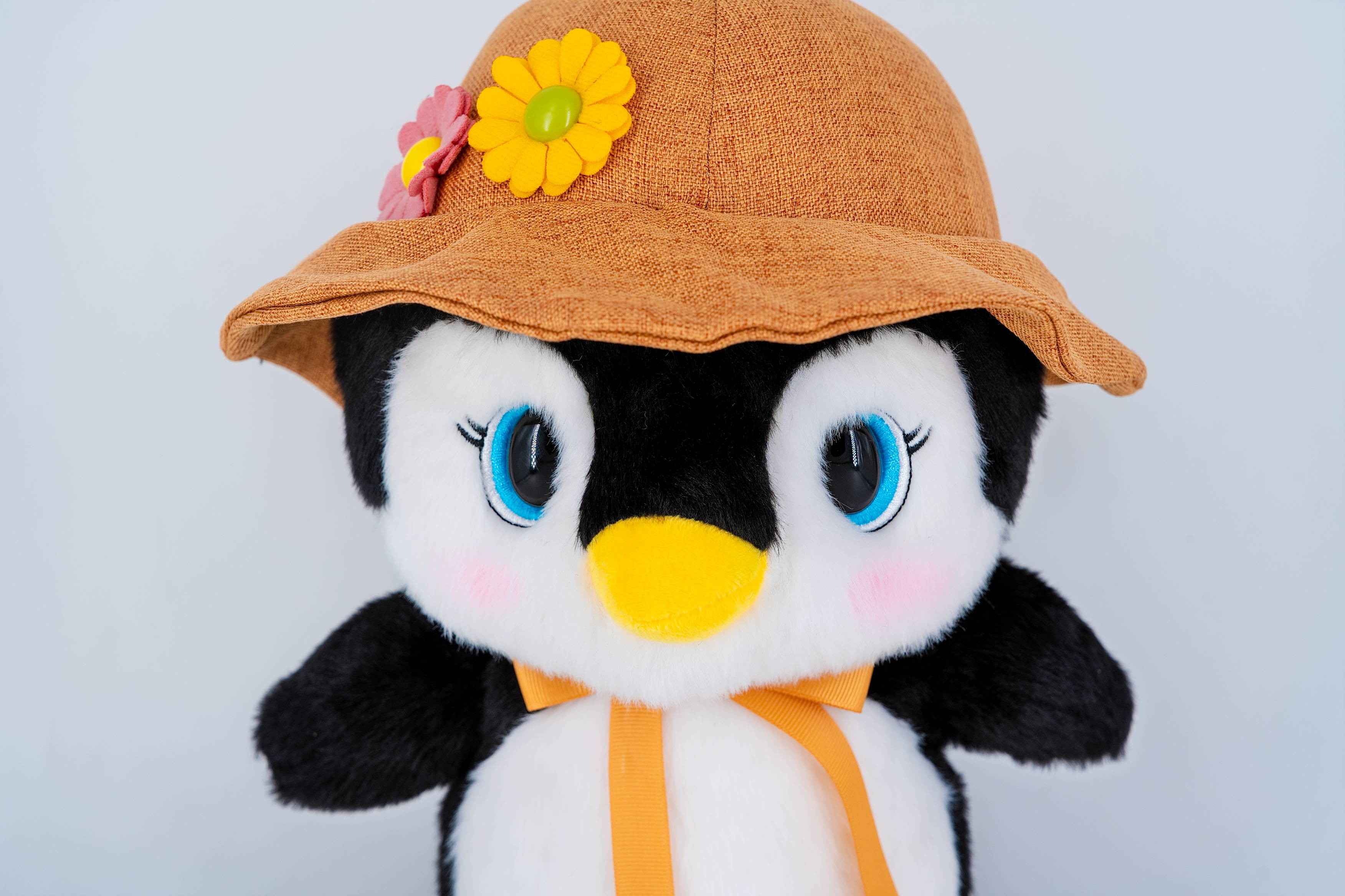 Customizable Cute Penguin Soft Toy Stuffed Animal With Hat Wearing And Backpack