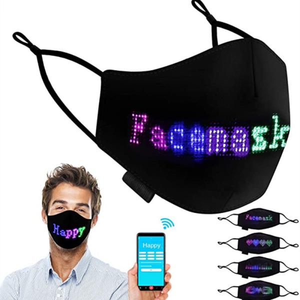 Quality Festival Programmable LED Face Mask With Luminous Led Display DIY Text for sale