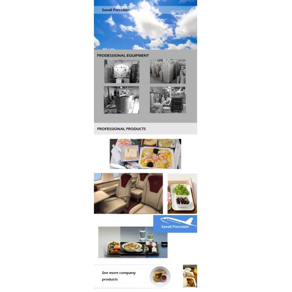 OEM Airline White Porcelain Serving Dishes Square Ceramic Dinnerware Sets