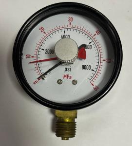 China 2.48 63mm Standard Pressure Gauge Class1.6 Accuracy With Adjustable Red Pointer on sale