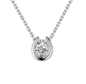 1.0mm Rose Gold Horseshoe Necklace Personalized 1.5g 18 Karat