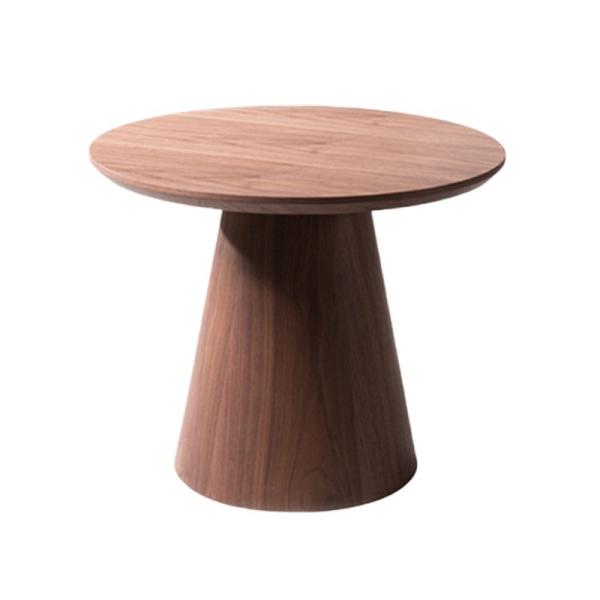 Quality Creative Walnut Combo Round End Table Original Wood Grain Finish Low Coffee Table for sale