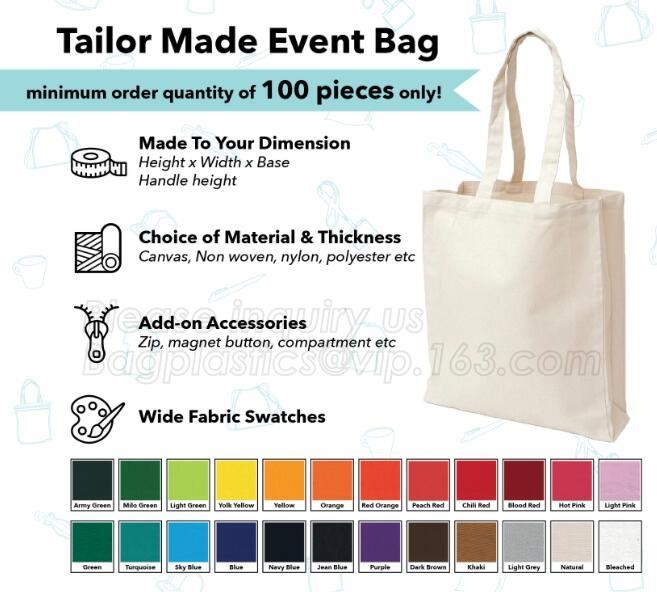 Custom silk screen printed Cotton material handle style blank natural cotton canvas bag without logo bagplastics bagease