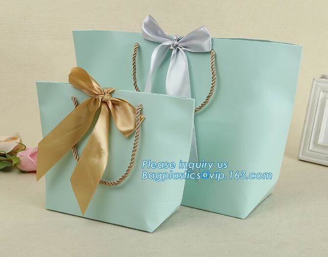Customized Cut Printed Coated Paper Shopping Bag with Matt Lamination,rope handle custom logo printed white paper bag
