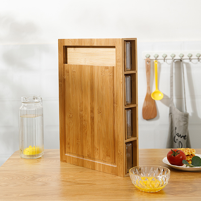 Customized Bamboo Cutting Board with 4 Trays and Lids for Slicing CE Certificate