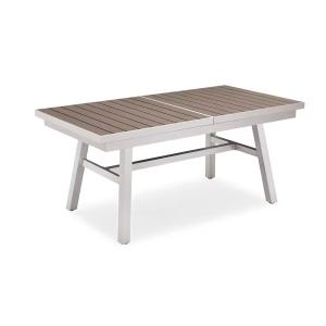 Rectangle PE Rattan Garden Table With Aluminum Alloy Frame