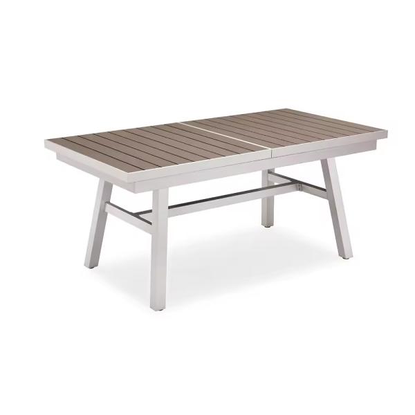 Quality Rectangle PE Rattan Garden Table With Aluminum Alloy Frame for sale