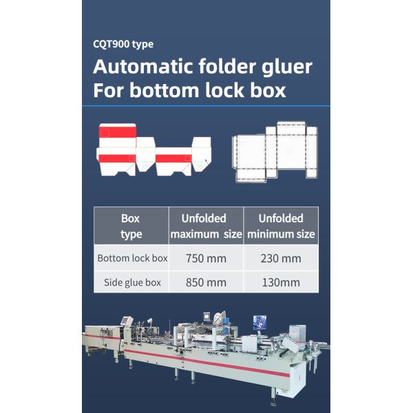 Machinery Repair Shops Automatic Folder Gluing Machine for Straight Line Box Bottom Lock