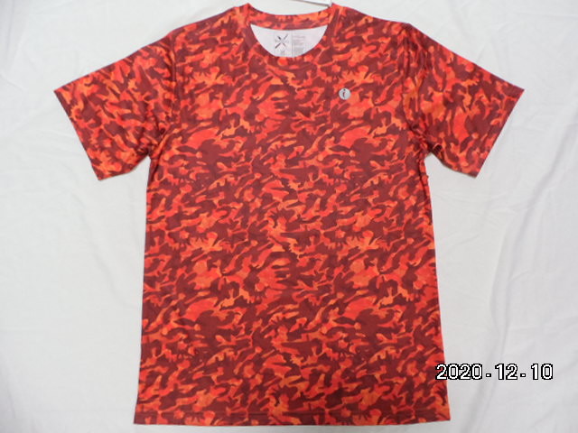 Fast Dry Allover Print 100% Polyester Mens Round Neck T Shirt Red