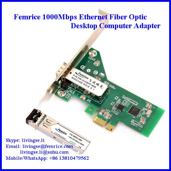 Quality 1 Gbps Ethernet Fiber to the Desktop PC Network Adapter, SFP Slot, PCI Express x1 NIC Card for sale