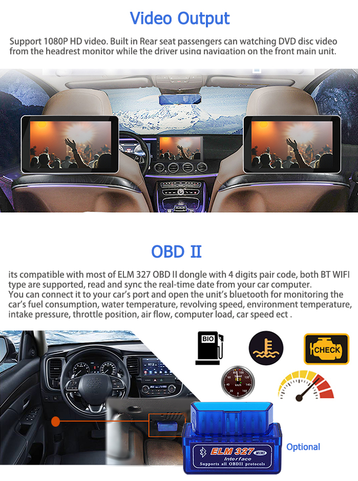 Navigation System 9.7 Inch 2 Din Car DVD Player For 2015 Kia Soul Support