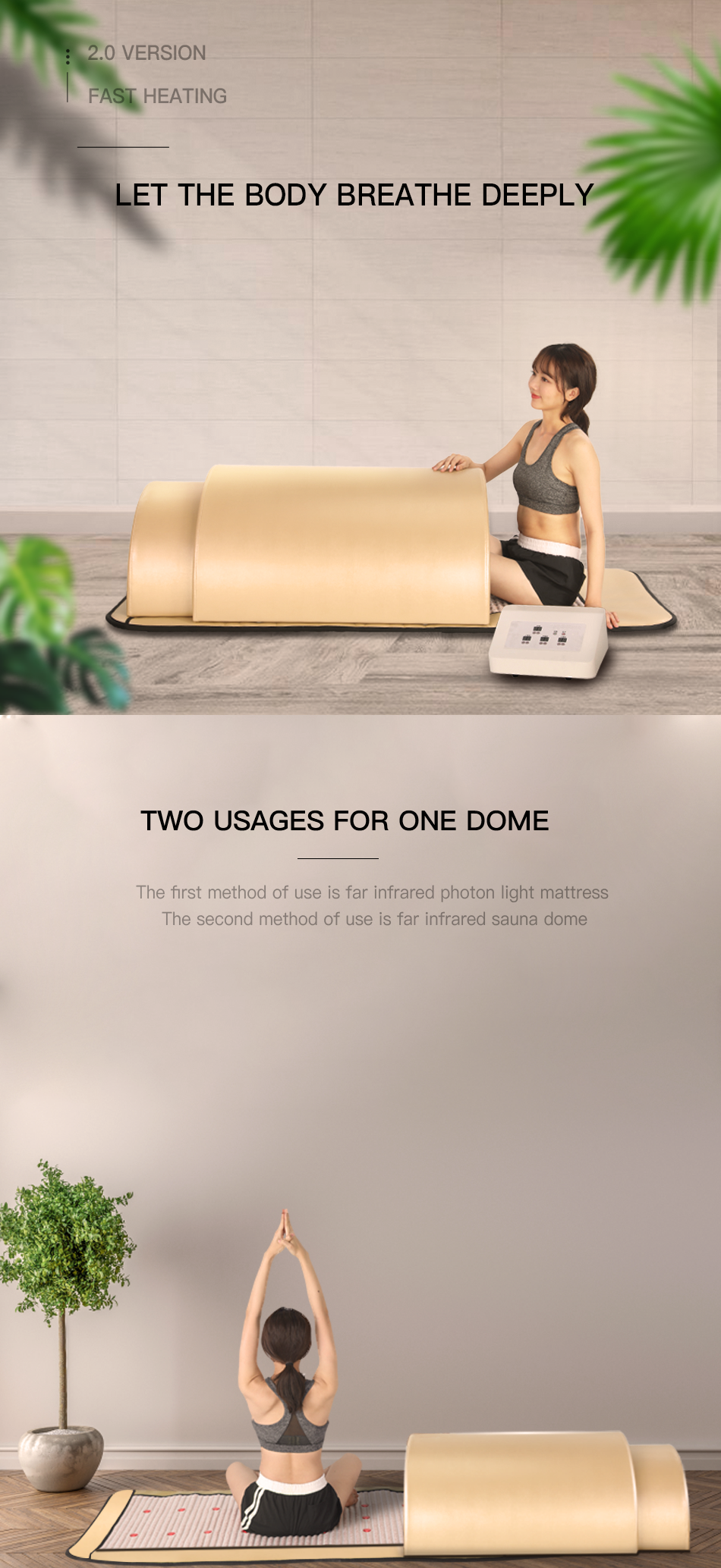 Home Spa Personal Red Light Infrared Sauna Dome Therapy Bed Portable 180x80