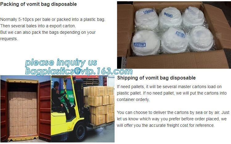 Disposable Portable Medical Emesis Bags, Disposal Waterproof Airsickness Vomit Emesis Bag, Pack Emesis Bag,