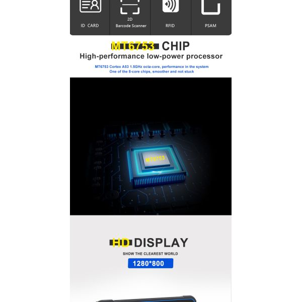 Waterproof IP67 Industrial Rugged Tablet Support ID Identify