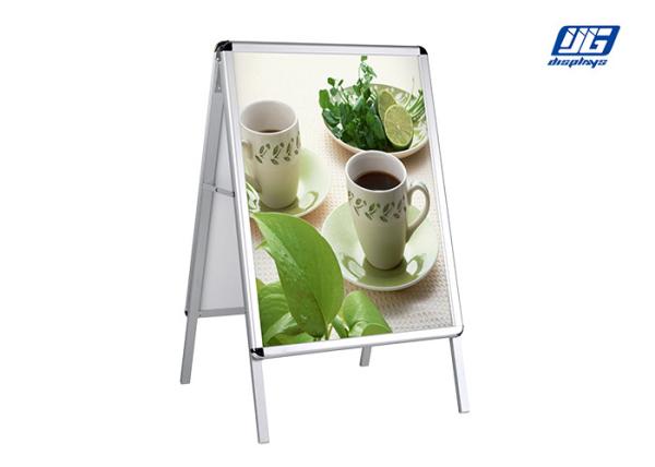 Quality Snap Open Poster Display Stands , Angle Adjustable Poster Stand Black Frame for sale