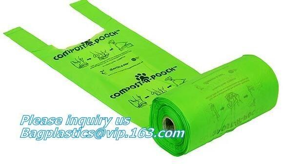 Quality PLA PBAT Cornstarch Made Biodegradable Compostable Dog Poop Bags, Biodegradable Compostable Plastic Poop Dog Print Bag for sale