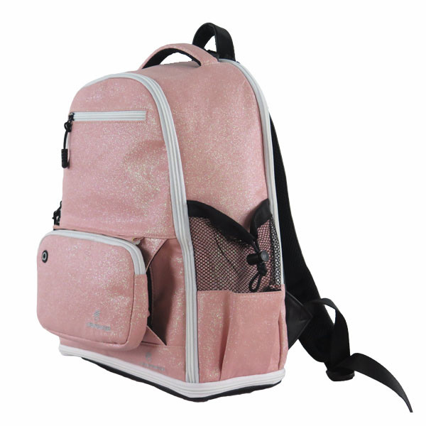 Rose Golden Shinny Fashion Sports Backpack With Embroidered Logo OEM/ODM