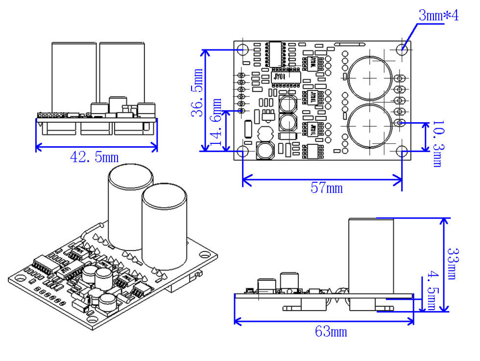 Compact Size BLDC Three Phase PWM Motor Driver , Speed Control 3 Phase Mosfet Driver