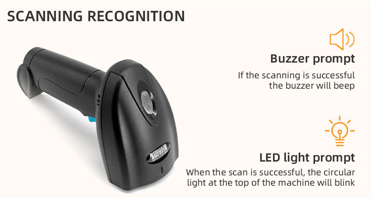 5V U1-W Wireless Barcode Scanner with Cradle 1D Cordless Bar Code Reader Laser Read Code
