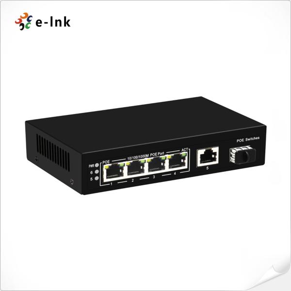 Quality 4 Port PoE Power Over Ethernet Gigabit Switch TP/SFP Uplink network for sale