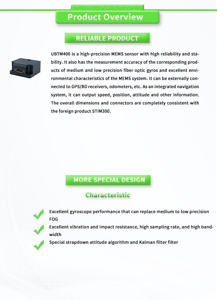 Stable Attitude Navigation System UNIVO UBTM400Y with FOG Gyro and Fibre Optic Sensor