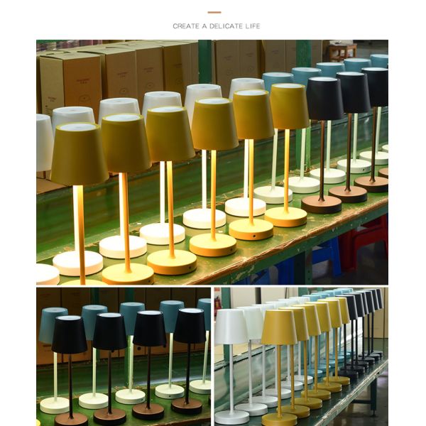 Restaurant Cordless LED Touch Desk Light , Bar Hotel Rechargeable Metal Table Lamp
