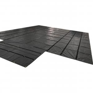 Black PVC Tarpaulin Fabric 14oz 16x27 4x8ft Lumber Tarps For Flatbed Truck