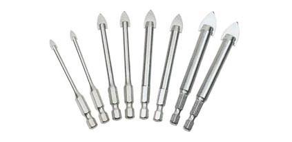Quality Straight Tipped Hex Shank Glass And Tile Drill Bits 1/4" For Glass / Tile / Ceramics for sale